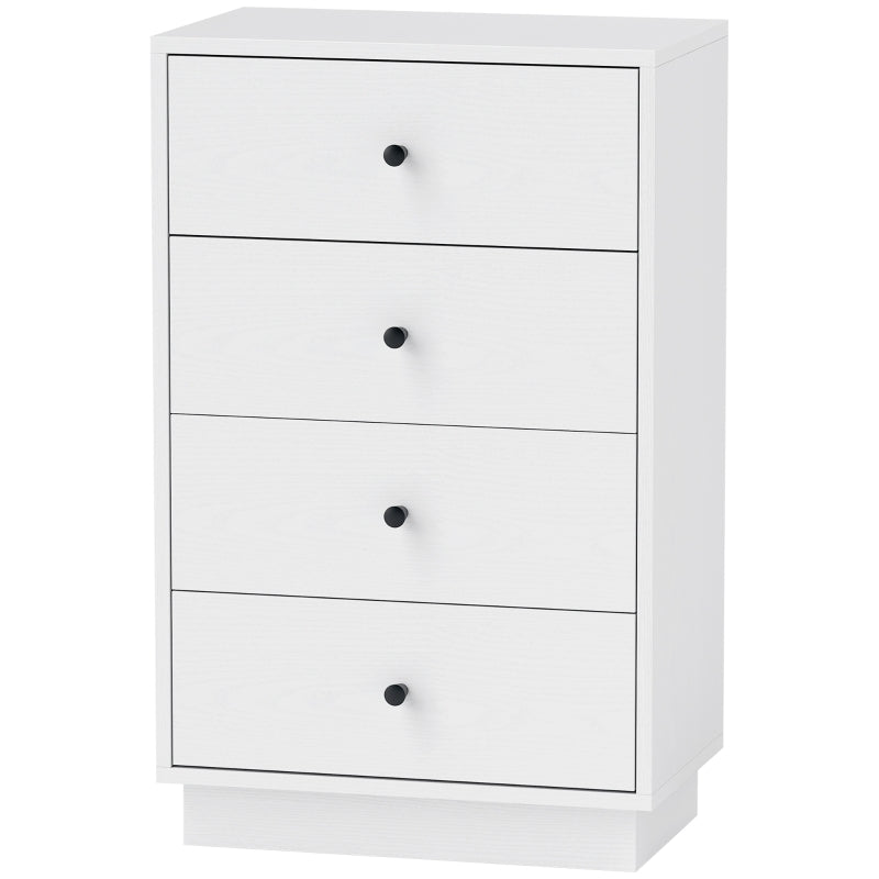 Chest of Drawers, 4 Drawer Wood Storage Cabinet, White