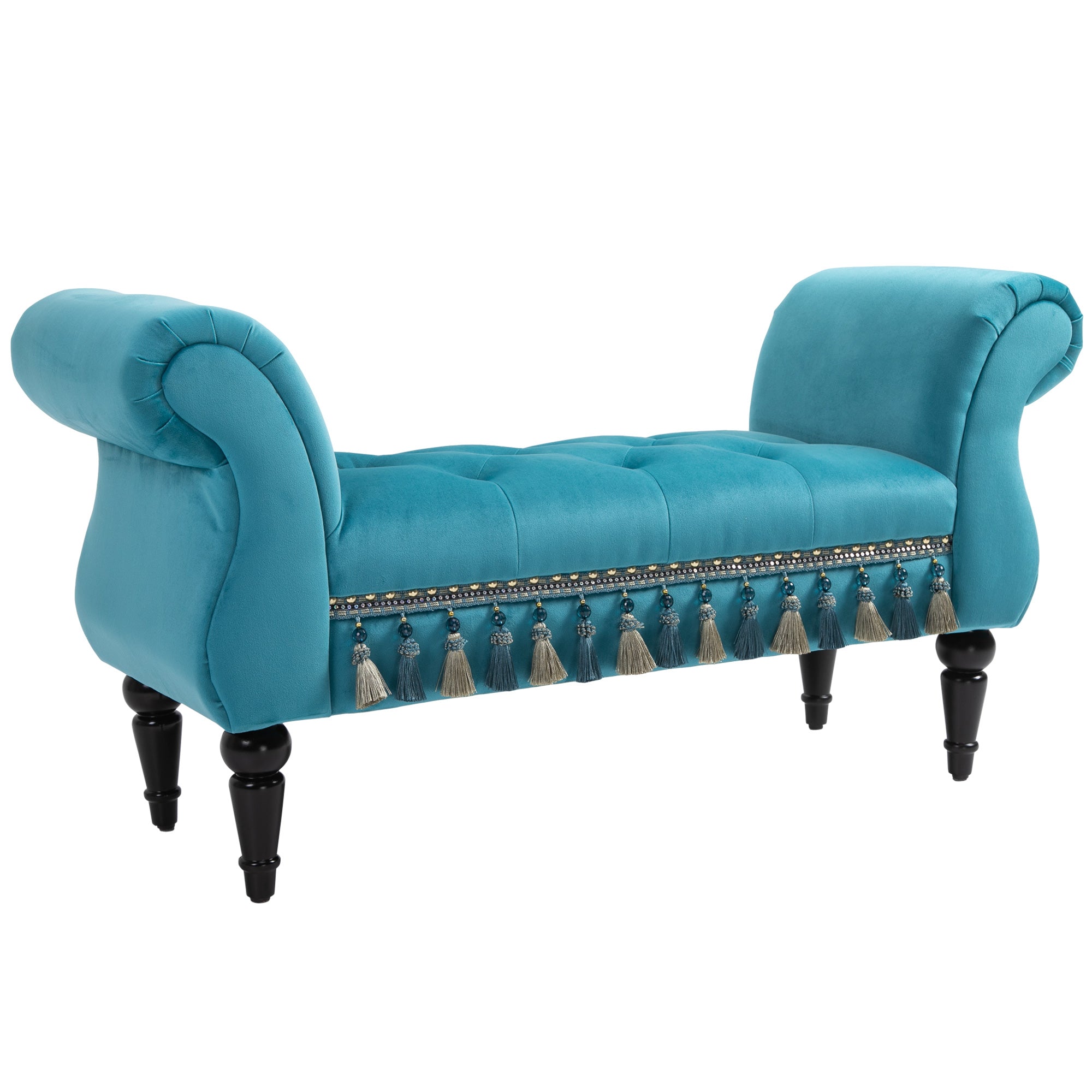 Bench Upholstered Stool, Polyester Foam, Blue