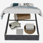 Bed Frame 160x200CM Gas Lift Storage Gray Dutch Velvet