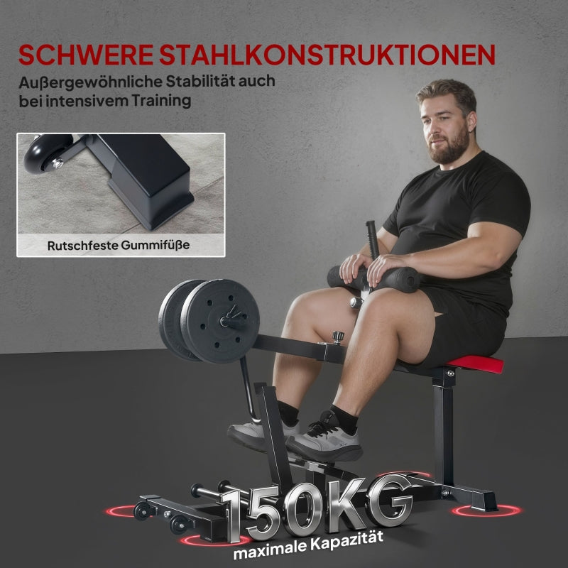 Calf Raise Machine Leg Training Bench with Wheels - Black Steel