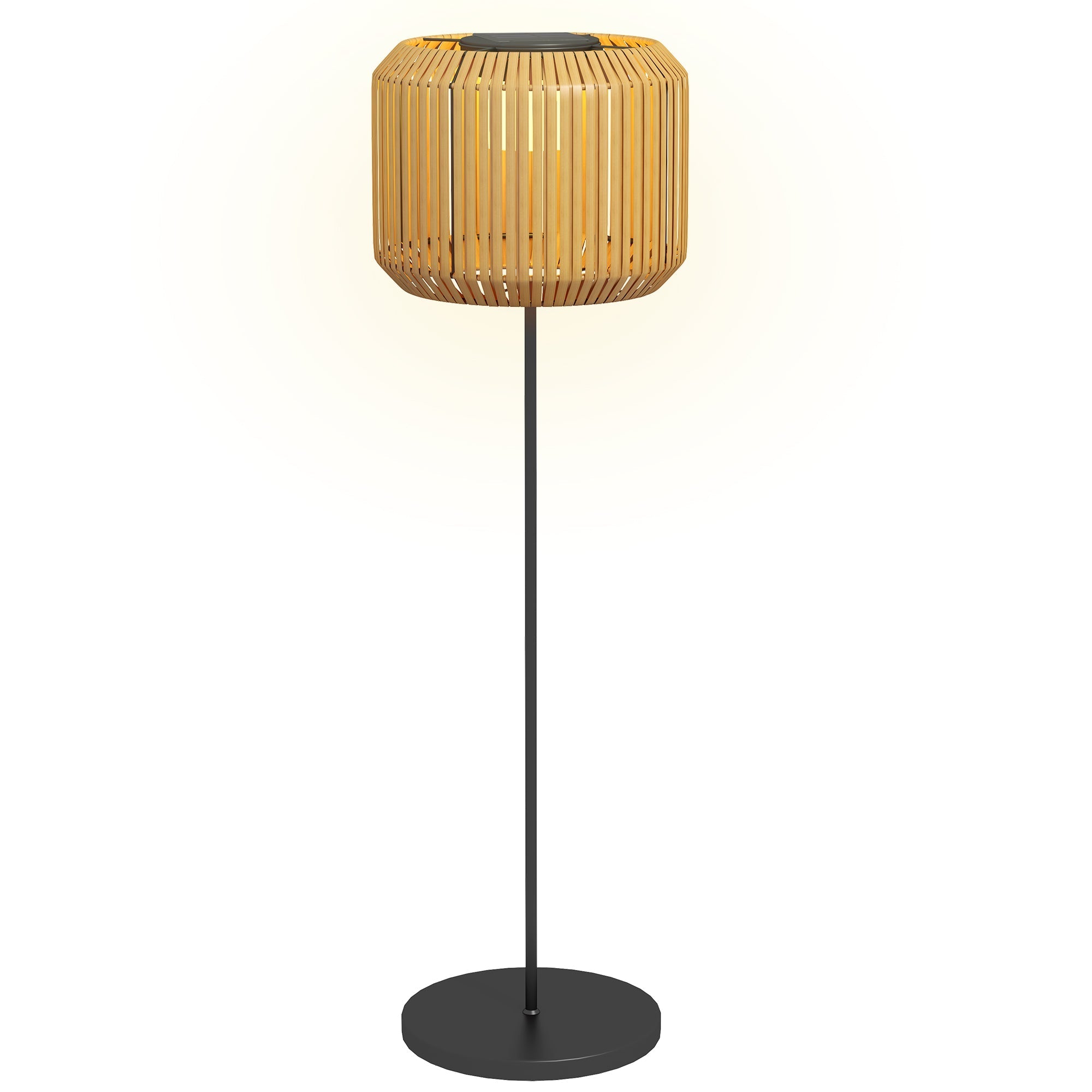 Rattan Solar Lamp Path Light, Warm White, Waterproof LED Garden Light, Steel