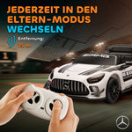 Mercedes Electric Ride-On Car for Children with 12V Battery and LED Lights, White