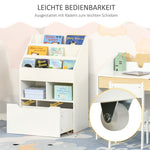 Children's Bookshelf with Drawer, 3 Shelves 2 Compartments, White
