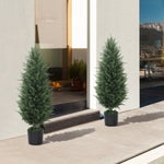 Artificial Cypress, Set of 2, 90 cm UV-resistant Plastic