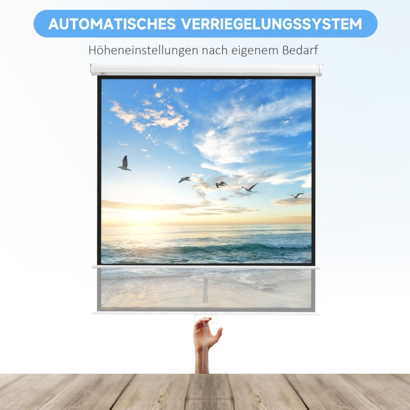 Projector Screen, 152x152cm 85 inch 1:1 HD 4K, for Home Theater Office Presentations