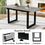 Extendable Dining Table 140/180cm Rectangular Industrial Style - Concrete Look/Black