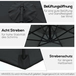 Cantilever Parasol Crank Steel Frame Ø3x2.5m, Black Polyester Fabric