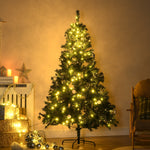 Artificial Christmas Tree 180cm with LED Lights & Baubles - Green