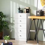 Chest of Drawers Sideboard, 5 Drawers, Wood, White