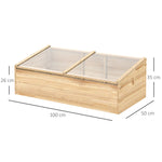 Wooden Greenhouse Cold Frame, Planter System 100x50x35 cm, Natural Fir/PC Board