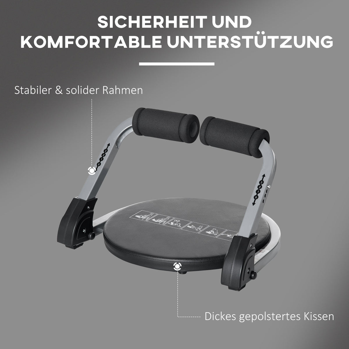 Abdominal Trainer, Foldable Height Adjustable Multi-Trainer, Metal