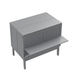Wall Bed, 90x200 cm, Slatted Frame, Grey