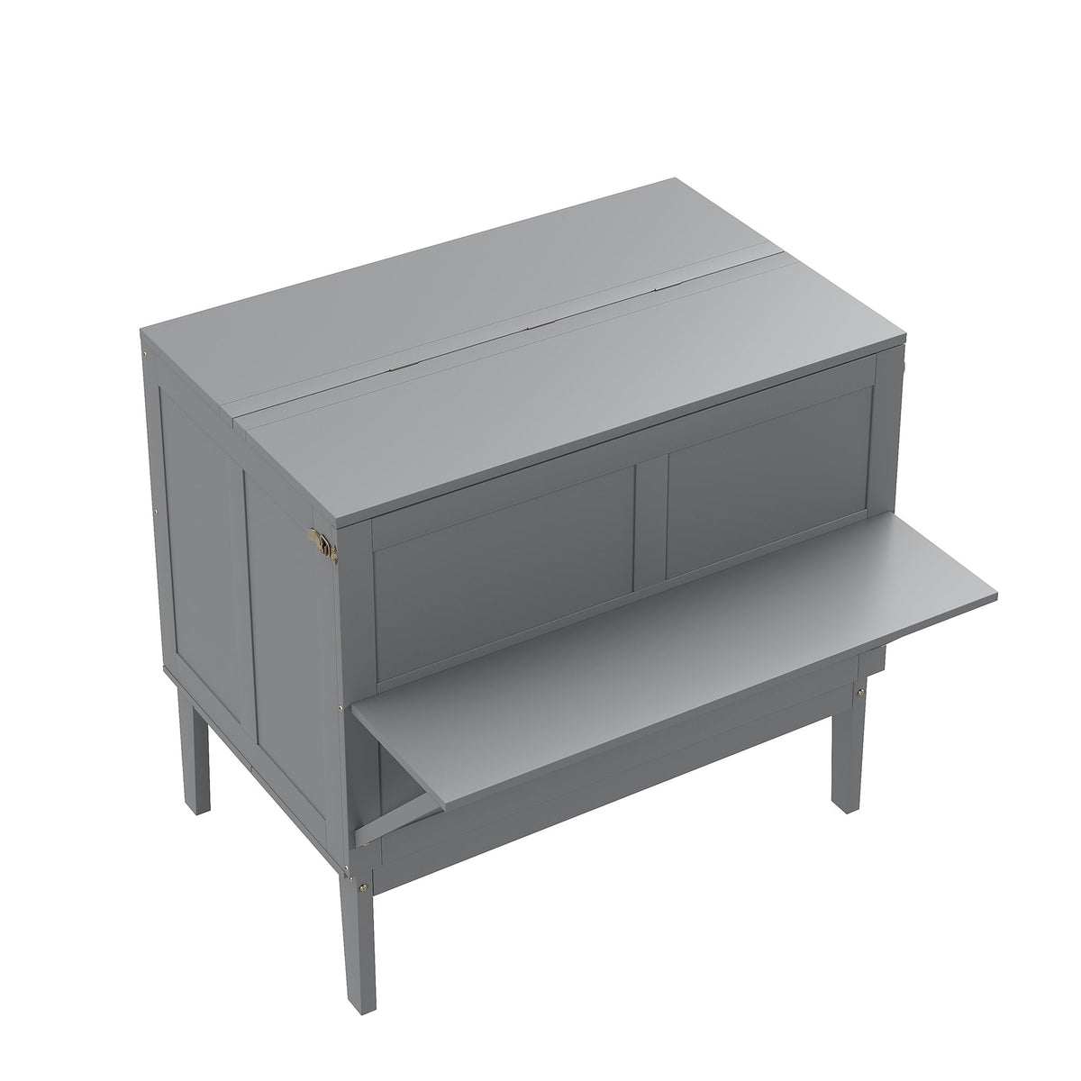 Wall Bed, 90x200 cm, Slatted Frame, Grey