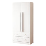 Wardrobe Double Door Drawers Storage 70x40x170cm, White