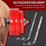 Dumbbell Set 2-IN-1 Adjustable Barbell 20/30KGS - Red/Black