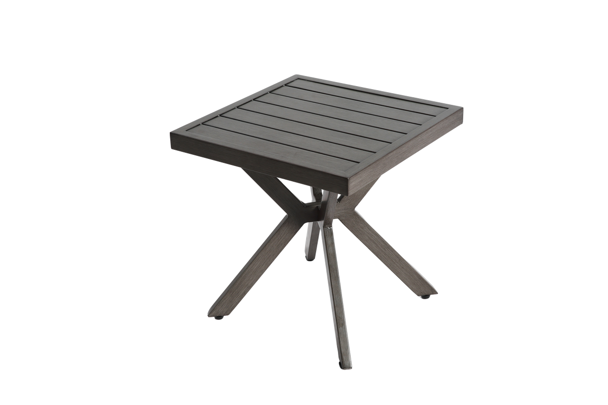 Outdoor Aluminum Square Side Table End Table for Patio, Backyard, Pool, Indoor, Dark Gray