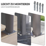 Side Awning, Extendable Privacy Screen, Wall Bracket, 300x140cm, Dark Gray