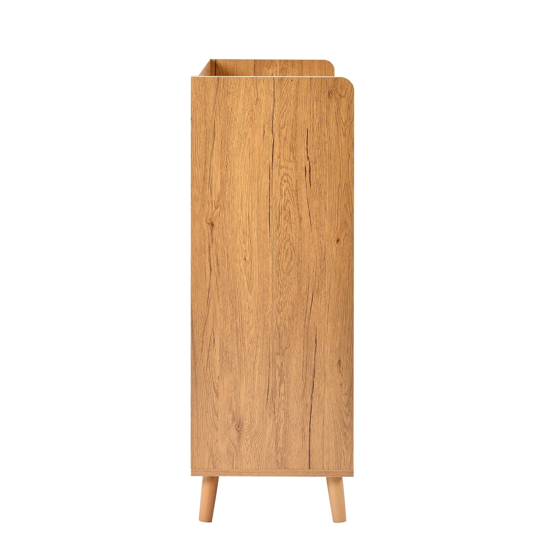 Chest of drawers with adjustable shelves, minimalist home organizer with solid wood legs