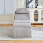 Modern Leisure Chair with Ergonomic Design and Side Pocket, Light Grey