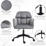 Office Chair, Modern Swivel Height Adjustable Armrest, Velvet Gray