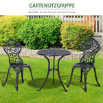 Bistro Set for 2, Balcony Set with Table & 2 Chairs, Black
