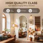 Curved Full-Length Mirror 160x50 cm Stand White Wood Frame