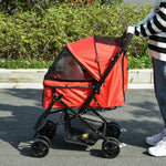 Dog Stroller, Small Dogs & Cats, Oxford Red