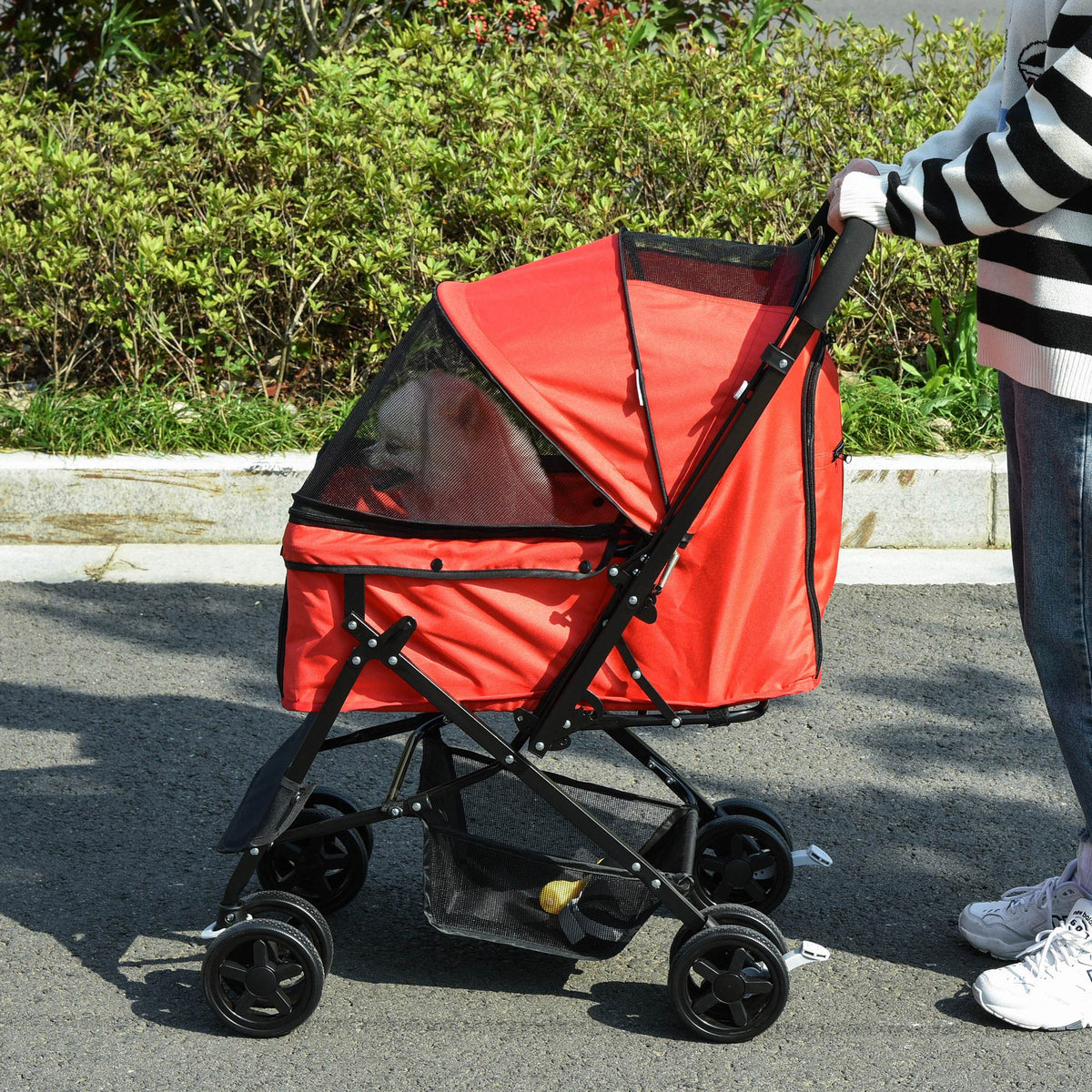 Dog Stroller, Small Dogs & Cats, Oxford Red