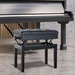 Piano Bench with Storage, Height Adjustment, Wood