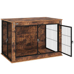 Dog Crate, 2-Door Lockable, Brown