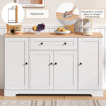 Multifunctional Kitchen Buffet 138cm Drawer Adjustable Shelves