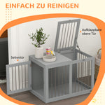 Dog Cage, 2 Doors, Lockable, Steel Mesh, Grey