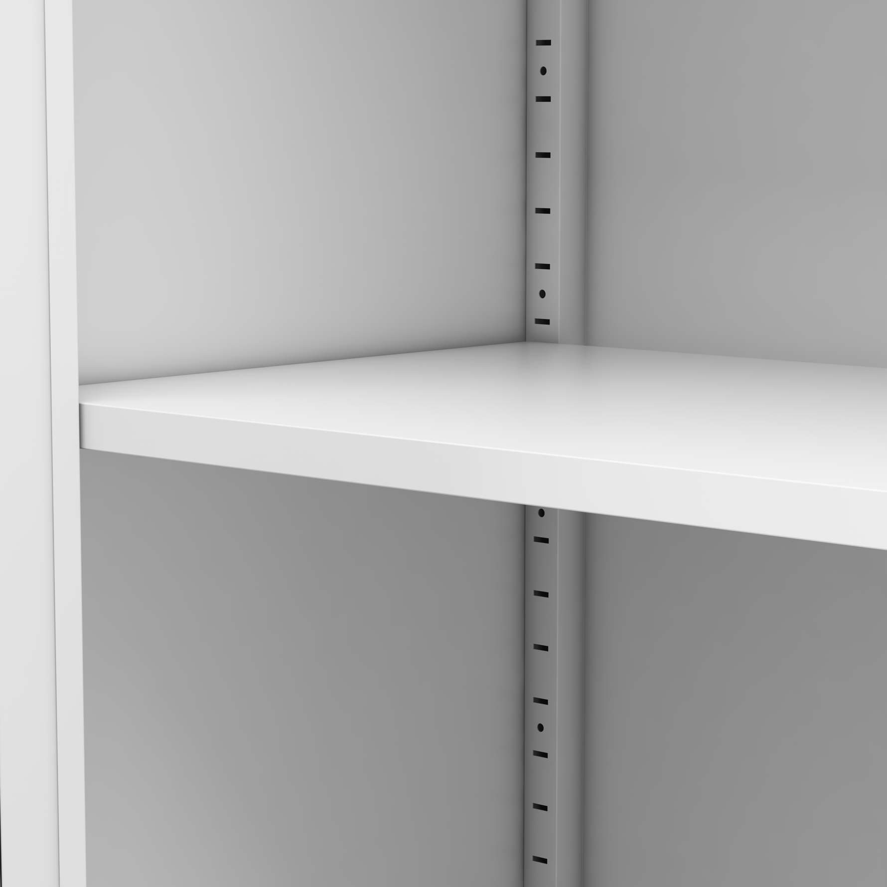 Freestanding Storage Shelf 88cm High, Height-Adjustable Shelves, Metal White