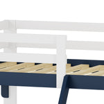 Children's Loft Bed 90x200 cm with Ladder & Table, White-Navy Blue