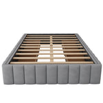Upholstered Bed 140x200cm Slatted Base No Headboard - Grey