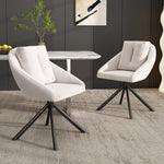Swivel Dining Chair Modern Ergonomic - Beige Velvet