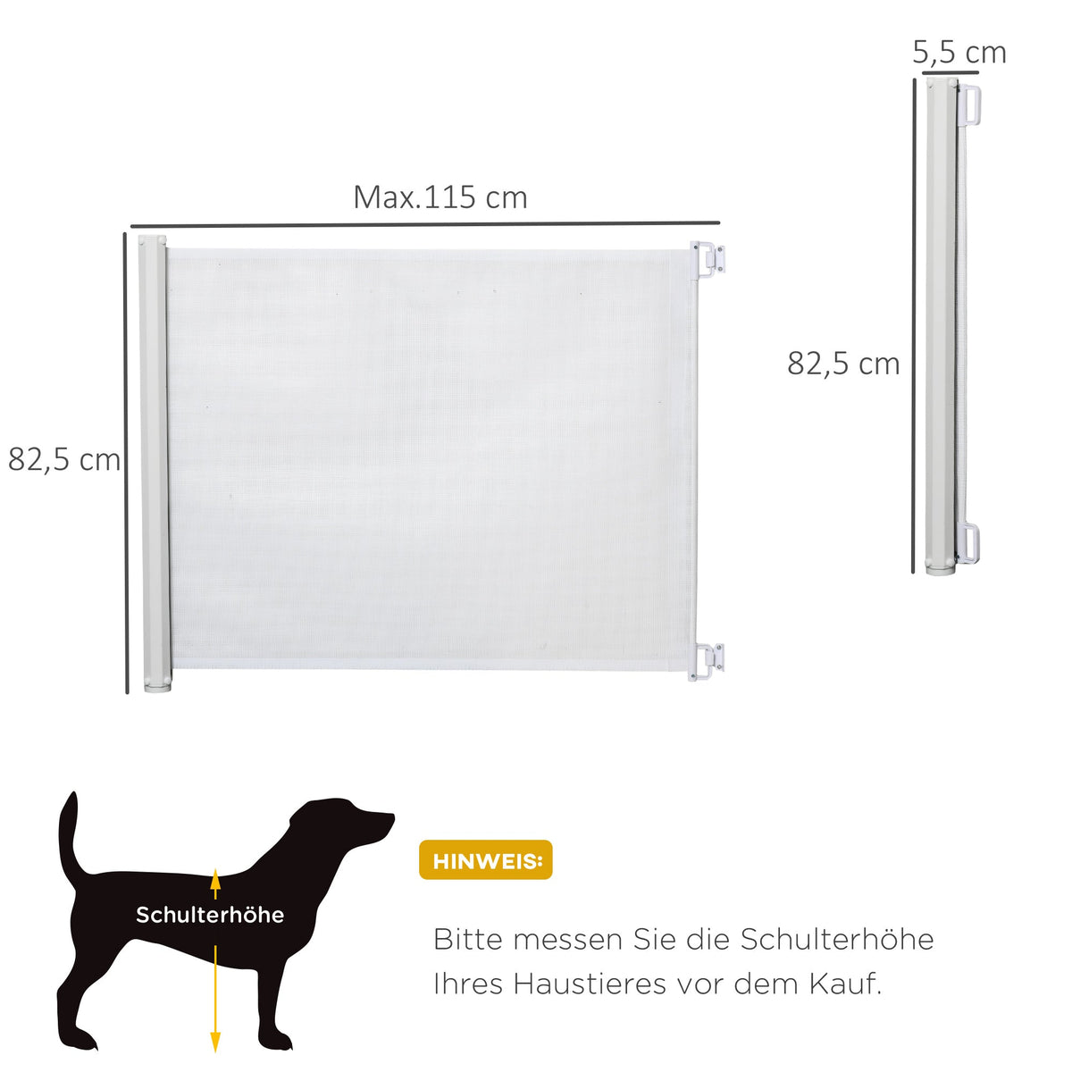 Stair Gate Extendable Door Safety Partition White PVC