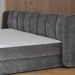Double Bed 140x200cm Comfortable Backrest Chenille - Dark Grey