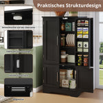 Kitchen Cabinet 4-Door Storage 120x60x40cm LED Sensor Light Black