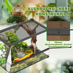 Glass Reptile Terrarium, Raised, Waterproof Base, Button Lock