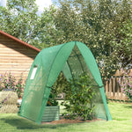 Greenhouse with Roller Door, 2 Windows, Steel, Green