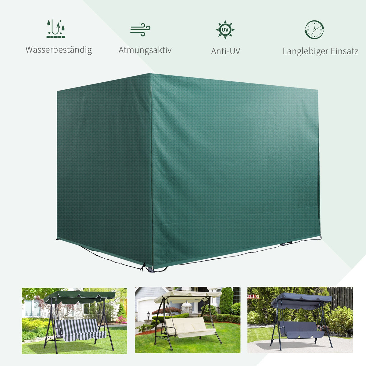 Tarpaulin Protective Cover Waterproof UV Protection for Furniture & Garden, 215x155x150cm