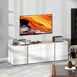 TV Stand, 65-inch, Soft-Close Doors, Adjustable Shelves, Cable Holes, White