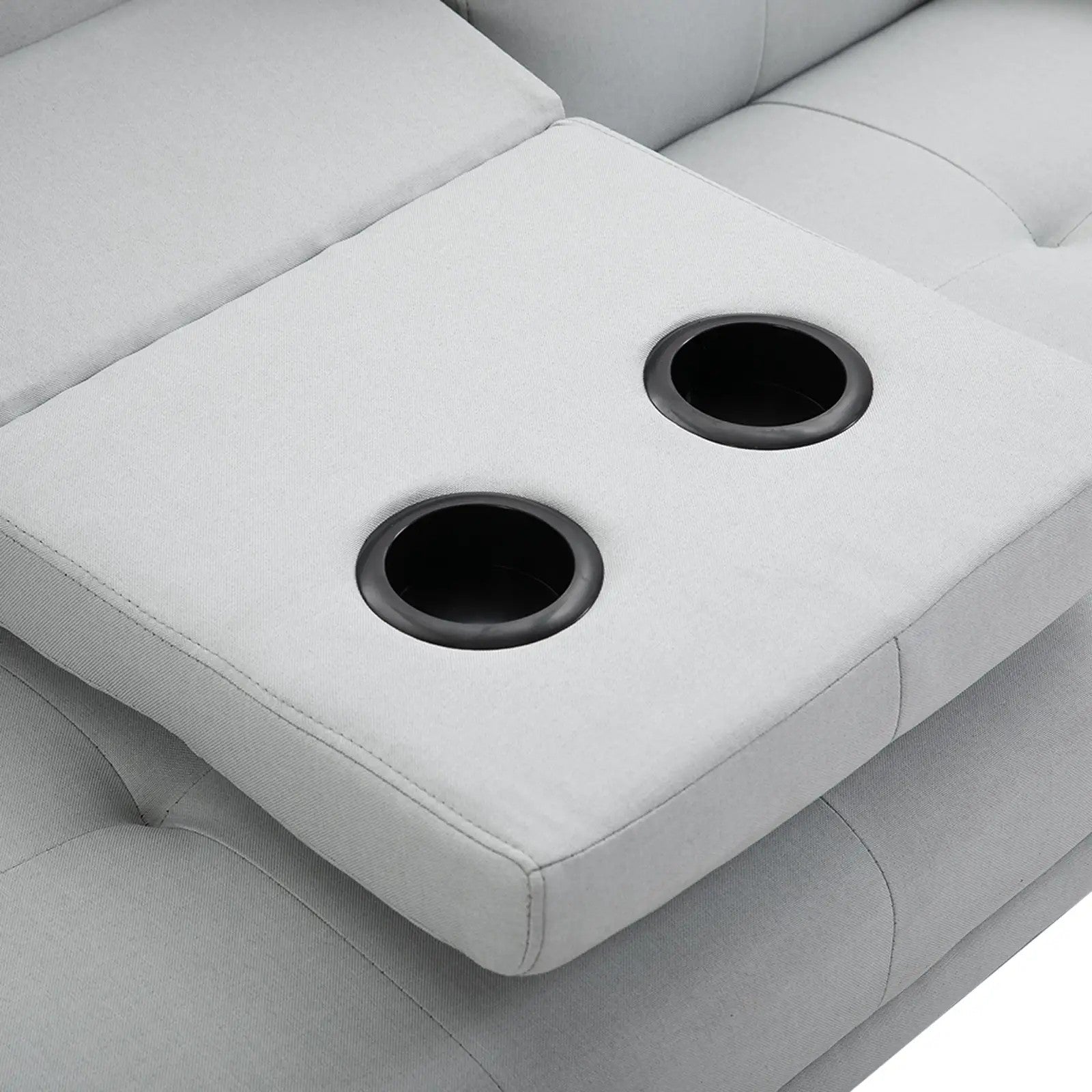 Sleeper Sofa Comfortable 3-Seater Sofa Bed, Light Gray Linen