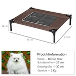 Outdoor Dog Bed, Raised Pet Bed with Washable Mesh, Brown