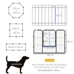 Puppy Run 8 Panel Outdoor Playpen with Door, Metal