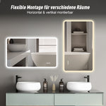 LED Bathroom Mirror 60x100 cm - Anti-Fog Dimmable Frosted Glass