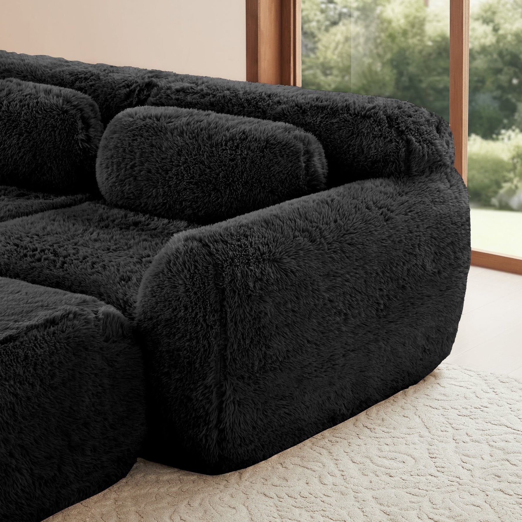 Sofa Bed 3-Seater Hydraulic Chaise Storage USB-C Cup Holders Corduroy