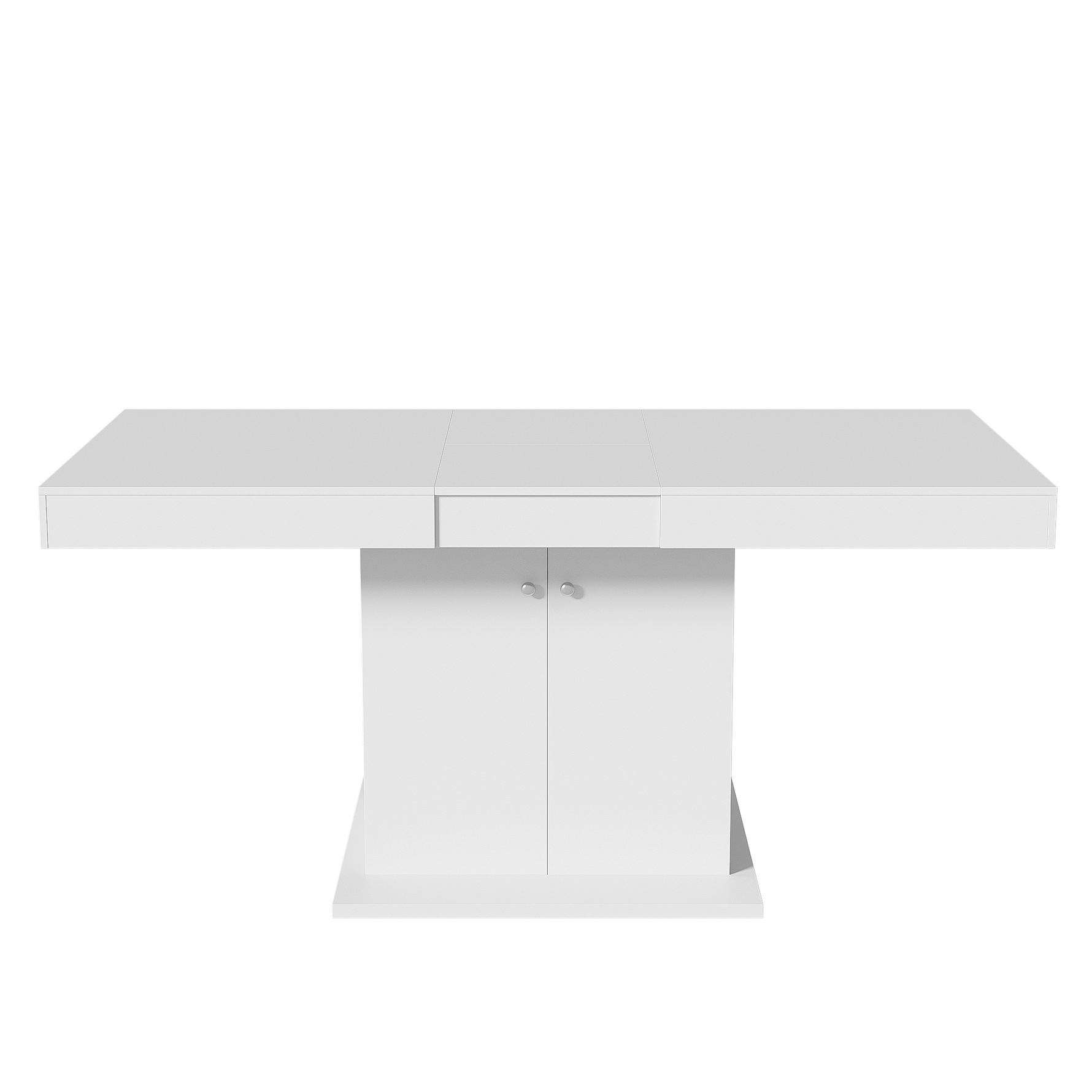 Panel Bed 140x200cm Hydraulic Storage USB-C LED Lighting White