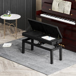 Piano Bench, Height-Adjustable, Storage, 220 kg Capacity, Faux Leather, Black
